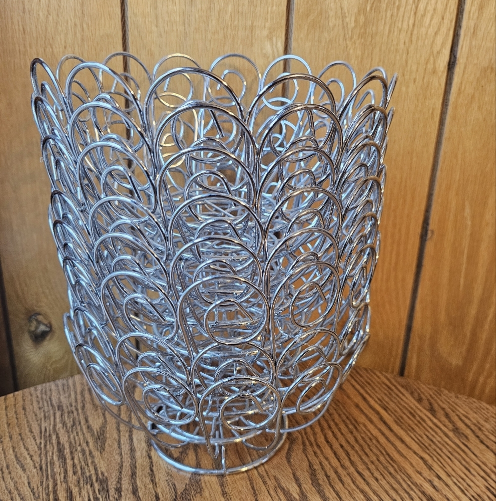 Silver Wire Decorative Breas Basket - Set Of 7